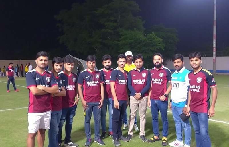Karnataka Football Stars Regional Fan Club Karnataka Football Stars regional fan club meeting in Mysore with players wearing team jerseys