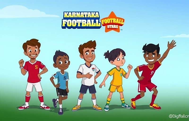 Karnataka Football Stars Animated Series Concept Concept art for Karnataka Football Stars animated series featuring characters from different regions of Karnataka