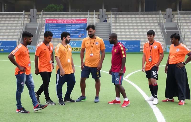 Karnataka Football Stars Community Tournament Karnataka Football Stars players gathered in a local tournament in Bangalore, showing community engagement
